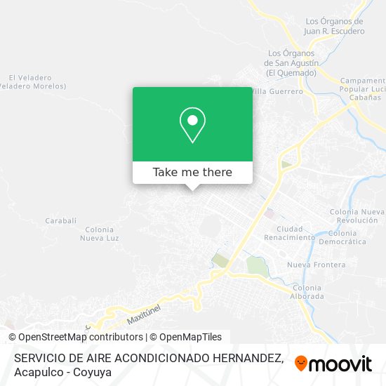 Mapa de SERVICIO DE AIRE ACONDICIONADO HERNANDEZ