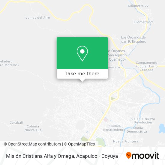 Mapa de Misión Cristiana Alfa y Omega