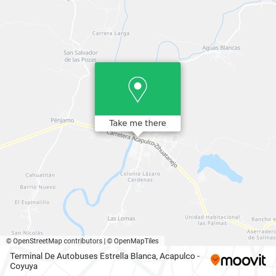 Mapa de Terminal De Autobuses Estrella Blanca
