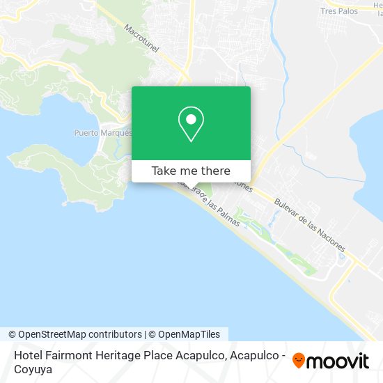 Hotel Fairmont Heritage Place Acapulco map