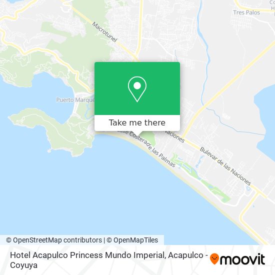 How to get to Hotel Acapulco Princess Mundo Imperial in Acapulco De Juárez  by Bus?