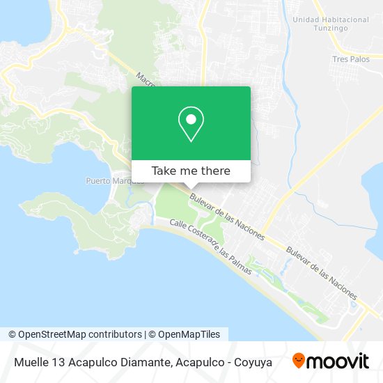 Mapa de Muelle 13 Acapulco Diamante