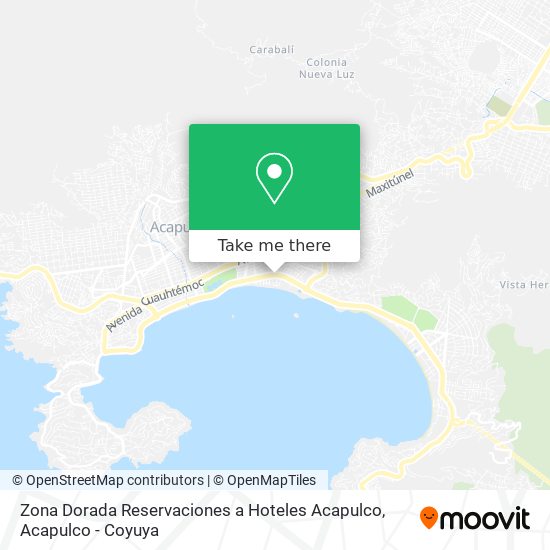 Zona Dorada Reservaciones a Hoteles Acapulco map