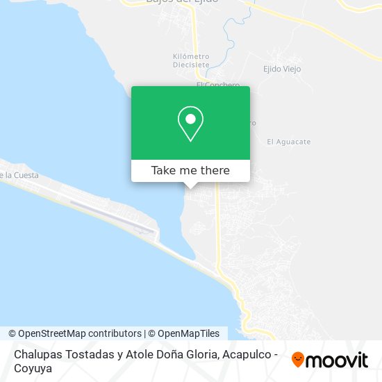 Mapa de Chalupas Tostadas y Atole Doña Gloria