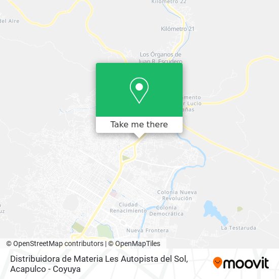 Distribuidora de Materia Les Autopista del Sol map