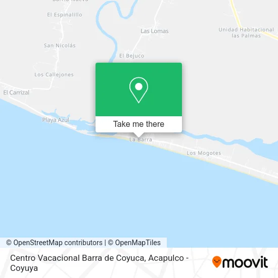 Mapa de Centro Vacacional Barra de Coyuca