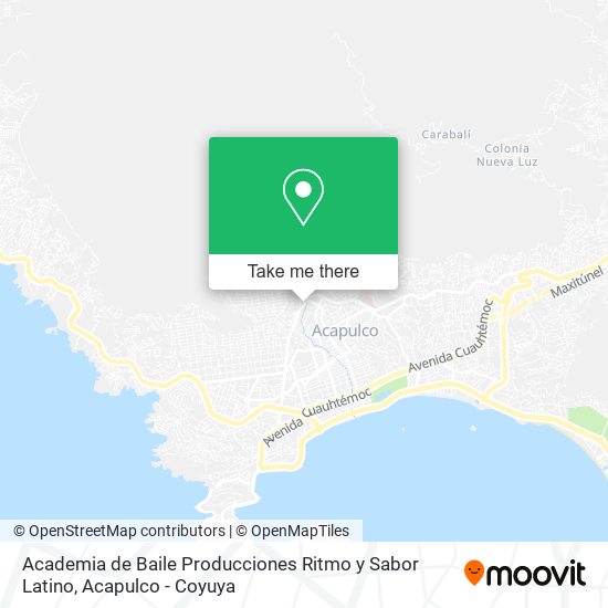 Mapa de Academia de Baile Producciones Ritmo y Sabor Latino