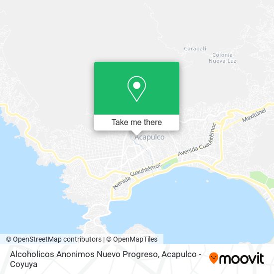 Mapa de Alcoholicos Anonimos Nuevo Progreso