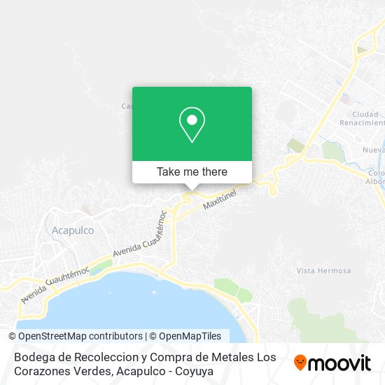 Mapa de Bodega de Recoleccion y Compra de Metales Los Corazones Verdes