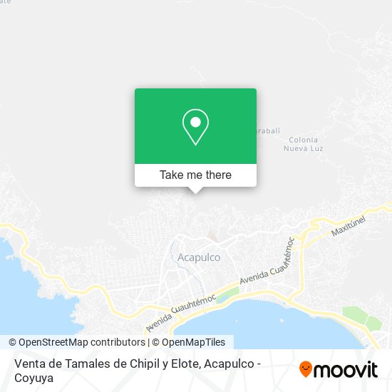 Mapa de Venta de Tamales de Chipil y Elote