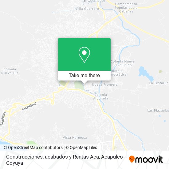 Mapa de Construcciones, acabados y Rentas Aca