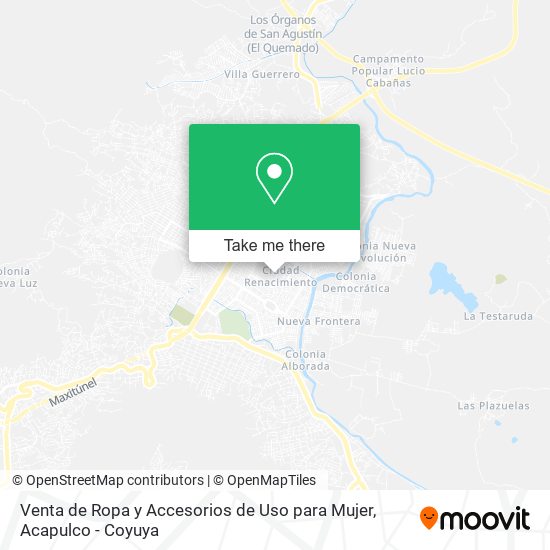 Mapa de Venta de Ropa y Accesorios de Uso para Mujer