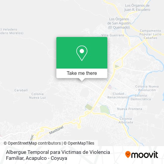 Mapa de Albergue Temporal para Victimas de Violencia Familiar