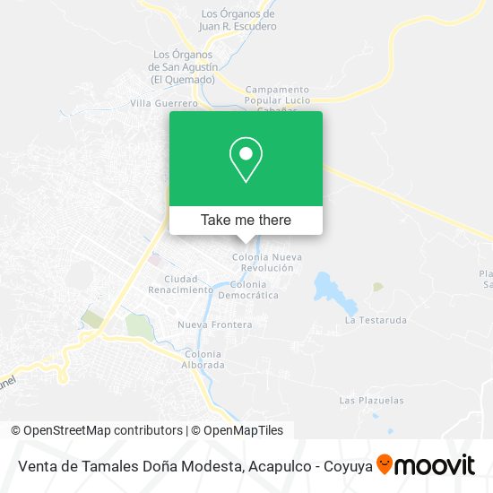 Mapa de Venta de Tamales Doña Modesta