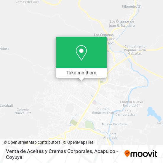 Venta de Aceites y Cremas Corporales map