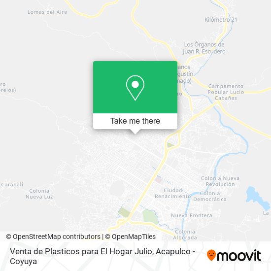 Venta de Plasticos para El Hogar Julio map