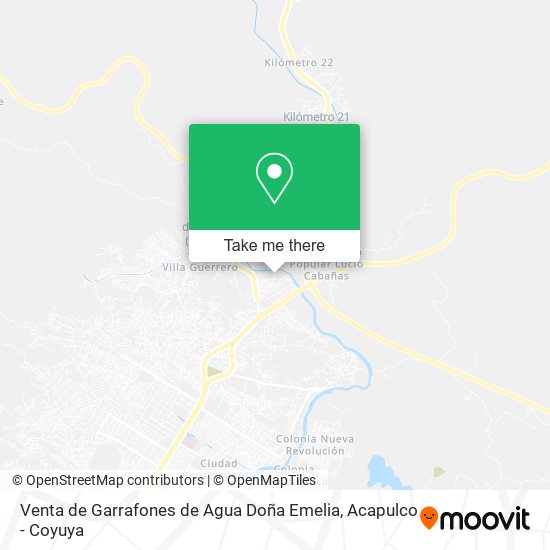 Mapa de Venta de Garrafones de Agua Doña Emelia