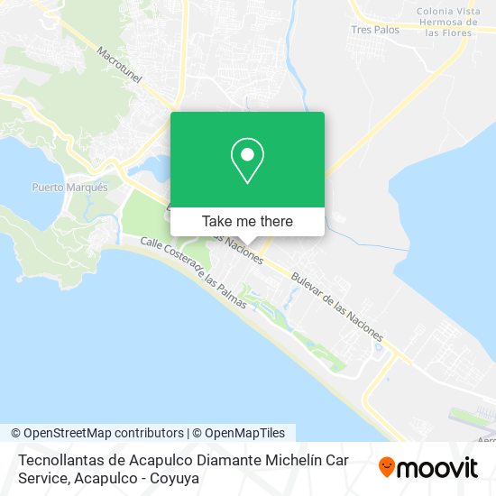 Tecnollantas de Acapulco Diamante Michelín Car Service map