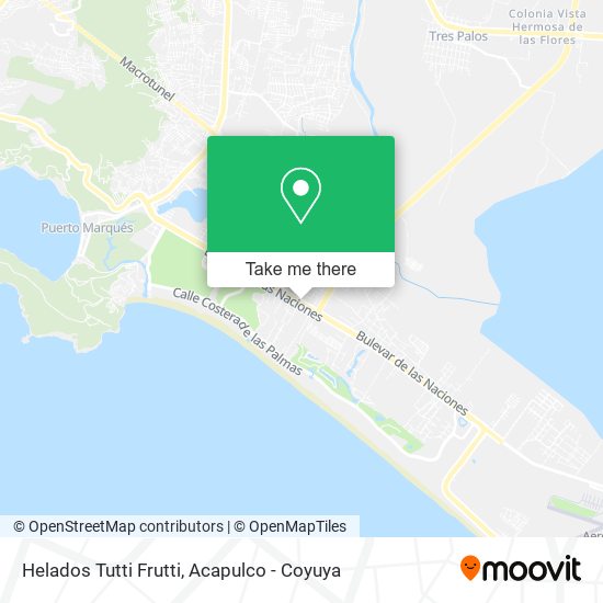 Mapa de Helados Tutti Frutti