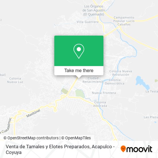 Venta de Tamales y Elotes Preparados map