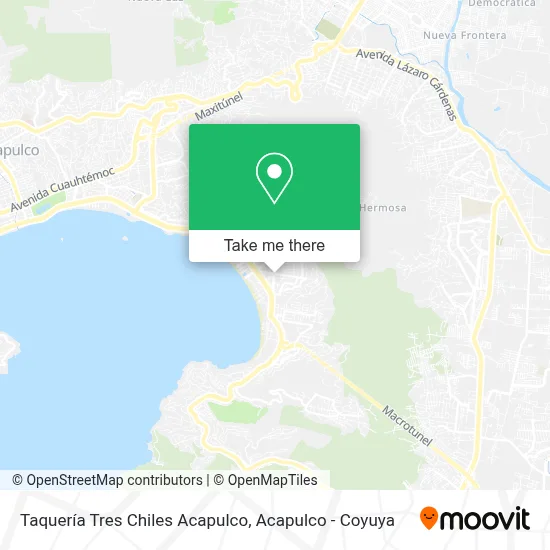 Taquería Tres Chiles Acapulco map