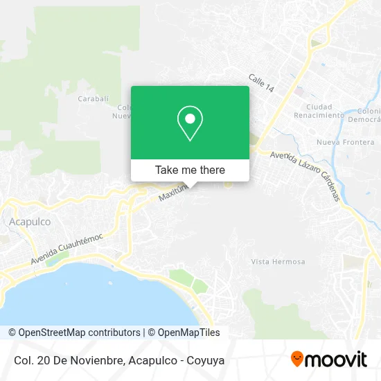 Col. 20 De Novienbre map