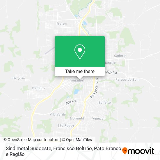 Sindimetal Sudoeste map