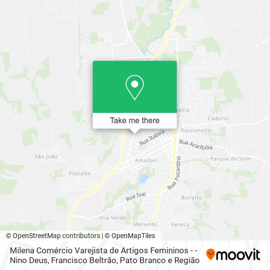 Milena Comércio Varejista de Artigos Femininos - - Nino Deus map