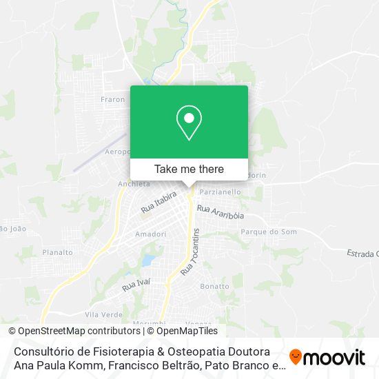 Mapa Consultório de Fisioterapia & Osteopatia Doutora Ana Paula Komm