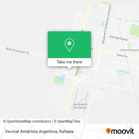 Vecinal Antártida Argentina map