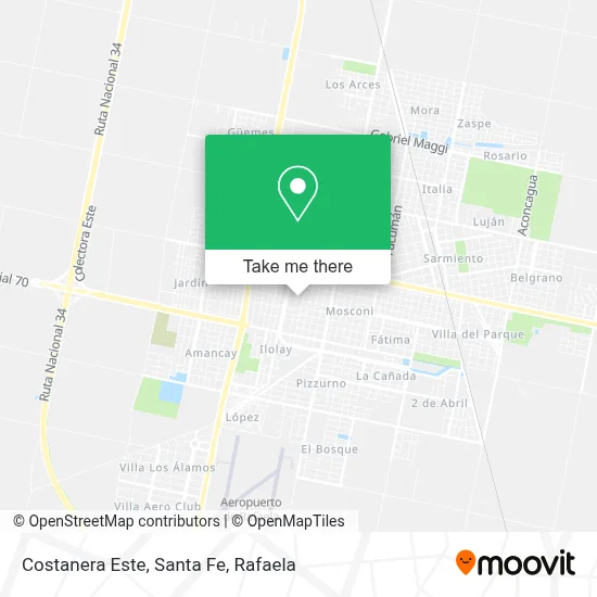 Costanera Este, Santa Fe map