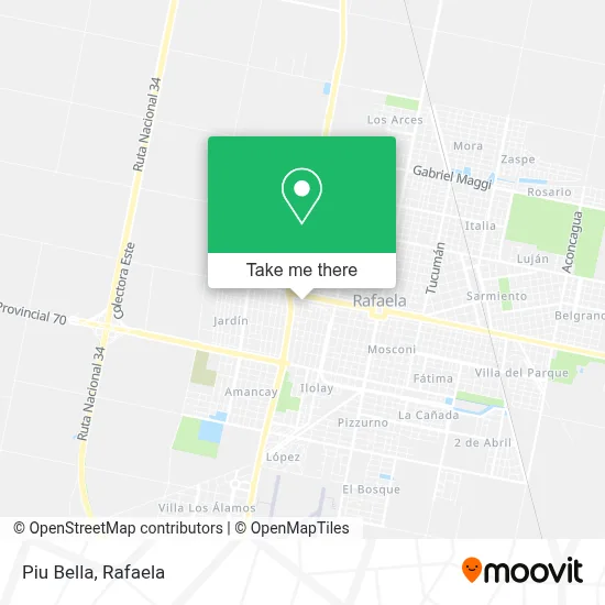 Piú Bella map