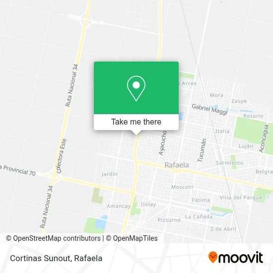 Cortinas Sunout map