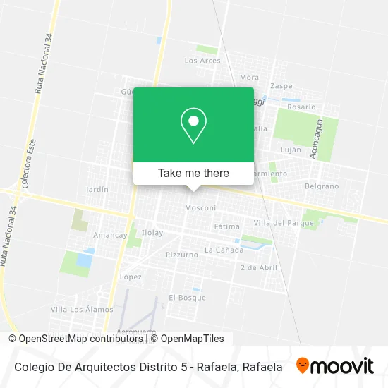Colegio De Arquitectos Distrito 5 - Rafaela map