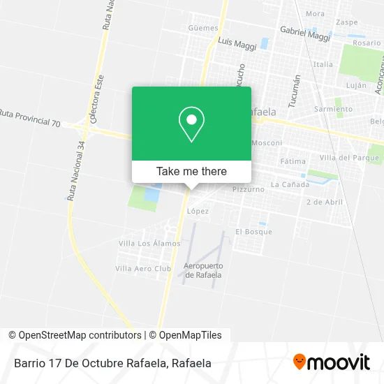 Barrio 17 De Octubre Rafaela map
