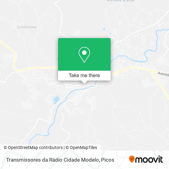 Mapa Transmissores da Rádio Cidade Modelo