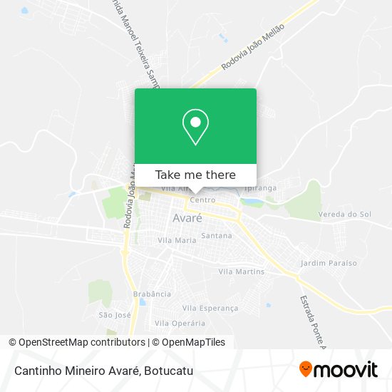 Mapa Cantinho Mineiro Avaré