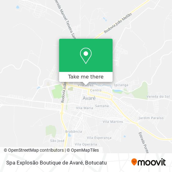 Mapa Spa Explosão Boutique de Avaré