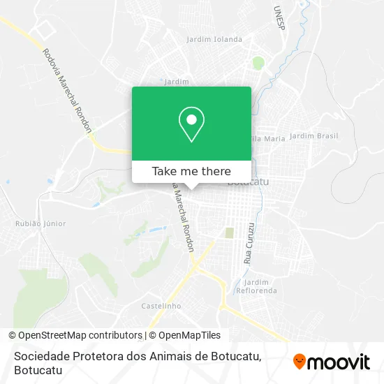 Sociedade Protetora dos Animais de Botucatu map