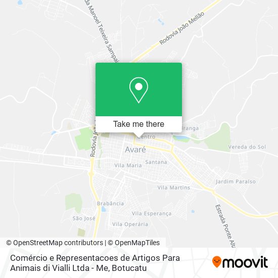 Comércio e Representacoes de Artigos Para Animais di Vialli Ltda - Me map