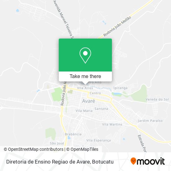 Diretoria de Ensino Regiao de Avare map