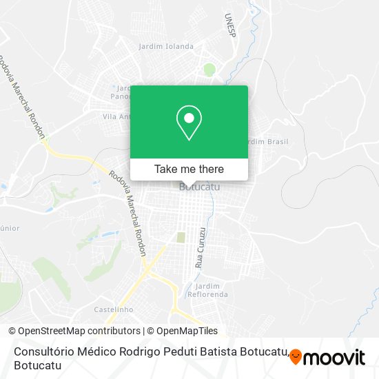 Mapa Consultório Médico Rodrigo Peduti Batista Botucatu