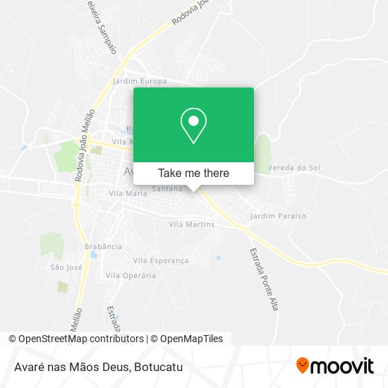 Avaré nas Mãos Deus map