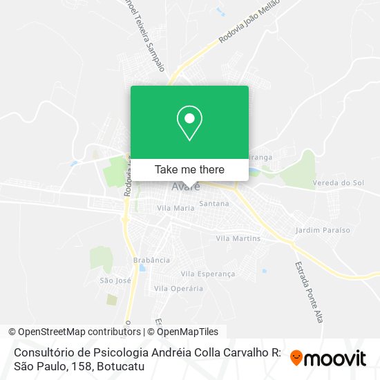 Consultório de Psicologia Andréia Colla Carvalho R: São Paulo, 158 map