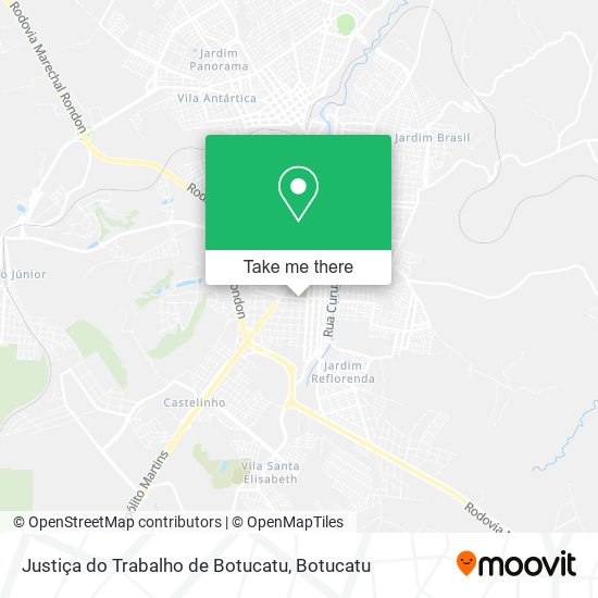 Mapa Justiça do Trabalho de Botucatu