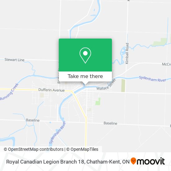 Royal Canadian Legion Branch 18 map