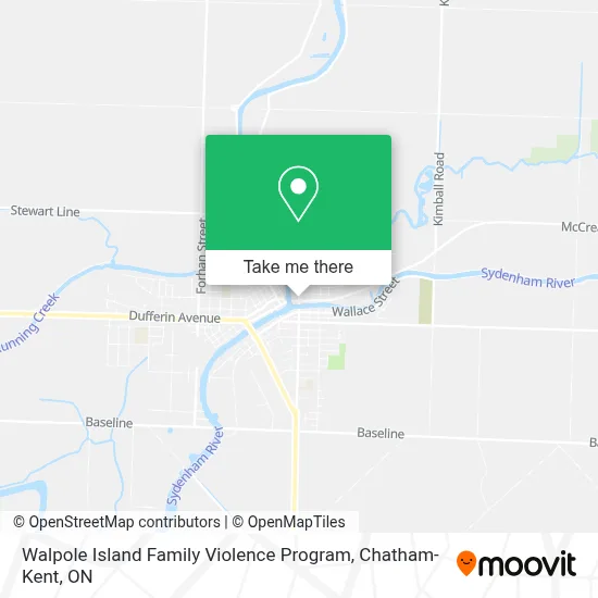 Walpole Island Family Violence Program map