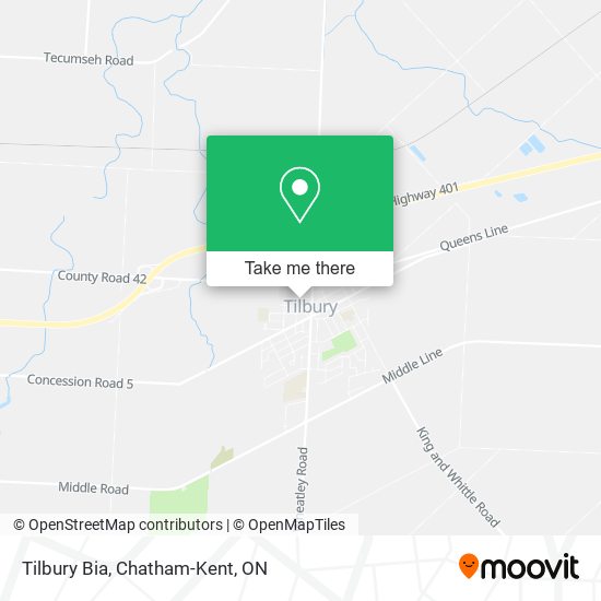 Tilbury Bia map
