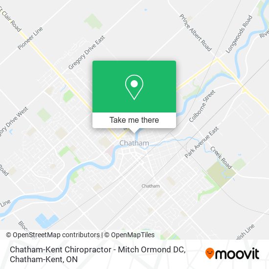 Chatham-Kent Chiropractor - Mitch Ormond DC map