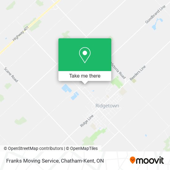 Franks Moving Service map
